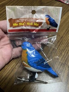 Motion Activated Singing Bird w/Clip Blue Bird 2015 Unused in Package See Note
