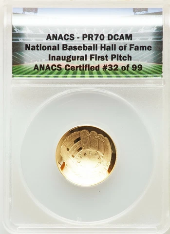 2014-W $5 gold Baseball Hall of Fame PR70 Deep Cameo ANACS Cover