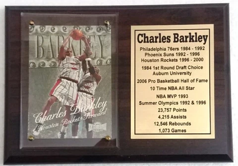 Houston Rockets Charles Barkley Basketball Card Plaque Cover