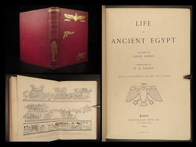 1894 Ancient EGYPT 1st ed Pharoah Hieroglyphics Pyramids Mummy Illustrated Erman - Image 1 of 4