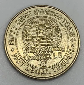 Casino Indiana Gaming Company - token de juego de ranura de $0.50 - Lawrenceburg Indiana - Imagen 1 de 2