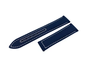 19 20 21 22mm Blue/White Fabric/Leather Strap/Band fit Omega SeaMaster Watch - Picture 1 of 15