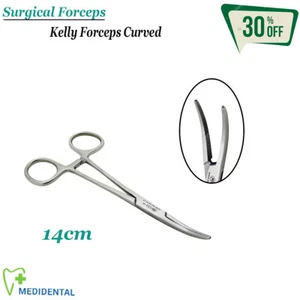 Instrumentos Quirúrgicos Hemostático KELLY Fórceps Curvo 14cm Arterial Halsted - Bild 1 von 5