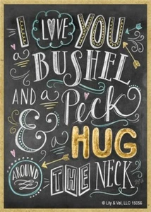 I Love You a Bushel And A Peck... Chalk Art Kitchen Fridge Magnet 2.5 x 3.5 A42 - Picture 1 of 4