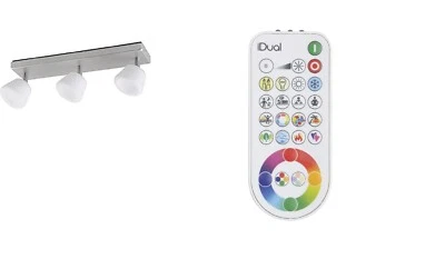 Jedi iDual Deckenleuchte Spot 3er Fernbedienung Farbwechsel 18,5W EEK:D(Spk.A-G) - Bild 1 von 4