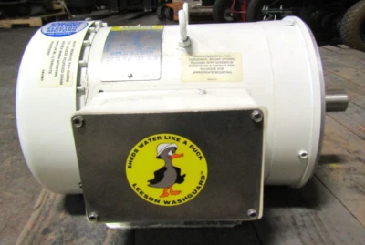 🤩NEW LEESON 5 HP ELECTRIC WASHGUARD MOTOR G184TC FR 3450 RPM 3Ø 208-230/460 VAC - Image 1 of 4