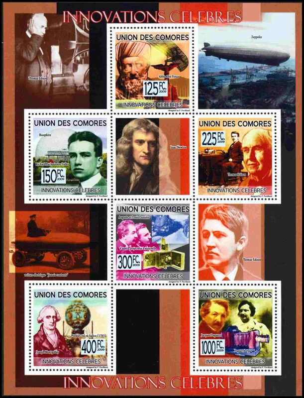 COMORO ISLANDS 2301KB - Famous Inventors "Souvenir Sheet" (pb90057) - Image 1 of 1