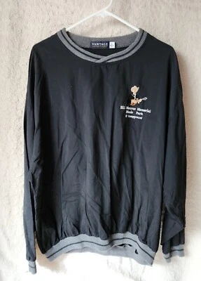 Bill Monroe Music Park VTG Black Windbreaker Pullover Jacket Sz L Embroidered  - Image 1 of 4
