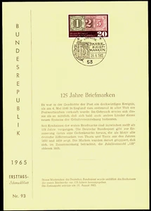 B7) Bund RARER Vorläufer Joppen Privat ETB 93 482 125 Ja Briefmarken mit Folie - Bild 1 von 2