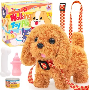 Plush Toys Puppy Electronic Toy Dogs That Walk and Bark,Tail Wagging Fake Dog In - Picture 1 of 12