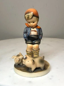 Hummel Goebel W Germany Figurine "Farm Boy" with Pigs #66 TMK-3, 5-1/4" - Picture 1 of 9