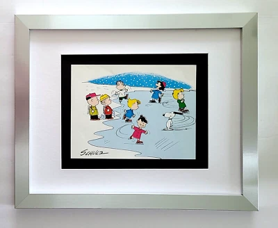 CHARLES SCHULZ + Signed Christmas 1968 Peanuts SNOOPY Cartoon + New  Frame +BUY! - Image 1 of 3