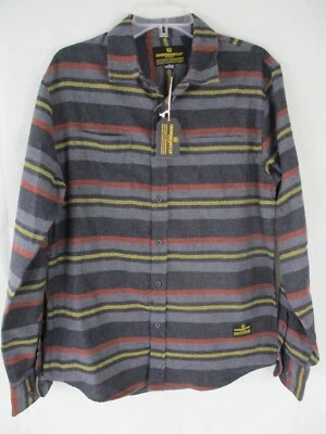 NWT Crooks & Castles Men's sz. M Gray Stripe Flannel Shirt - Image 1 of 4