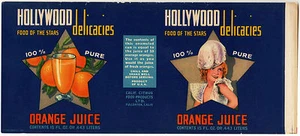 *Original* HOLLYWOOD DELICACIES Fullerton FOOD OF THE STARS Can Label NOT A COPY - Picture 1 of 3