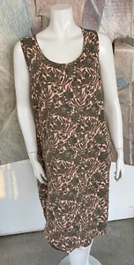Chadwicks Of Boston Floral Linen Blend Peach Shift Dress Large - Picture 1 of 11
