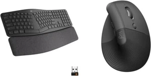 Logitech ERGO K860 Wireless Ergonomic Keyboard & Lift Vertical Ergonomic Mouse - Picture 1 of 4