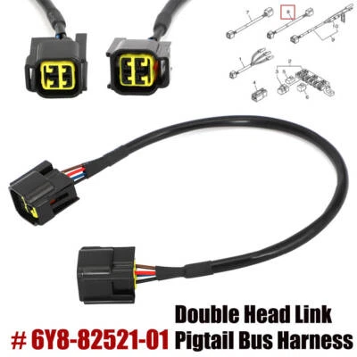 For Yamaha Command Link Pigtail Bus 1Ft Double Head Wiring Harness #6Y8-82521-01 - Image 1 of 4