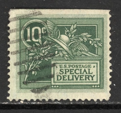 SCOTT E7 1908 10 CENT MERCURYS HELMET SPECIAL DELIVERY ISSUE USED F-VF CAT $32! - Image 1 of 2