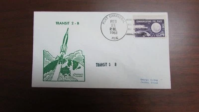UNITED STATES SPACE TRANSIT 3 B ON 2 B CACHET 2-21-1961 ADDRESSED COVER - Image 1 of 2