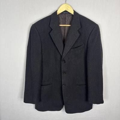 Blazer Armani Collezioni Harry Rosen Hombre 42R Italia Marrón Carbón Lana Cachemira Foto 1 de 4