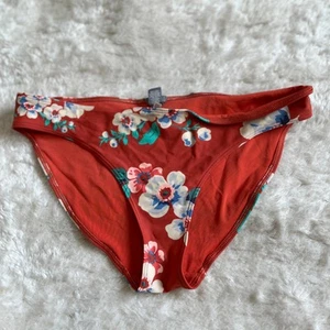 Aerie | Rostrot Blumen Bikini Cut Bottom | Größe L | 2010s Preppy Swimsuit - Bild 1 von 7