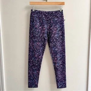 [zella girl] crossover high waist 7/8 printed leggings blue purple XL 14/16 - Picture 1 of 5