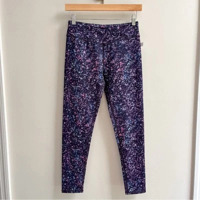 Leggings [zella girl] crossover cintura alta estampada 7/8 azul roxo XL 14/16 - Imagem 1 de 4