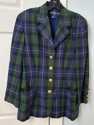 Ralph Lauren Plaid Single Breast Blazer Jacket Womens Size 2 - Image 1 of 4