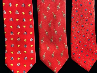 3 Corbatas Caballo Ecuestre DISEÑADOR De Colección POLO ZEGNA BROOKS BROS Derby Jockey Foto 1 de 4