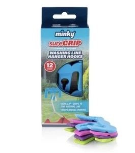 Minky Suregrip Hanger Hook Clothes Line Washing Line Hanging Drying - Pack Of 12 - Picture 1 of 3
