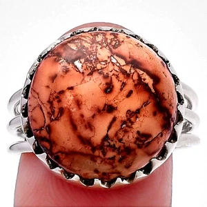 Anillo de plata de ley 925 con piedras preciosas de pintura india natural s.9 joyería R-1210 - Imagen 1 de 5