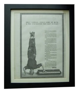 YAMAHA SYNTHESIZER+POSTER+AD+VINTAGE FRAMED RARE ORIGINAL 1988+FAST WORLD SHIP - Imagen 1 de 7