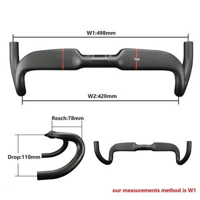 Carbon Road Handlebar Bike Racing 31.8mm Internal Routing Outward Angle Drop Bar - Image 1 of 4