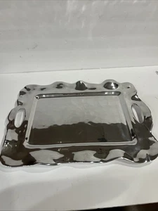 Beatriz Ball 16"X12" Handmade Silver Dish  Tray Made in Mexico - Picture 1 of 10