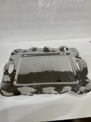 Beatriz Ball 16"X12" Handmade Silver Dish  Tray Made in Mexico - Image 1 of 4