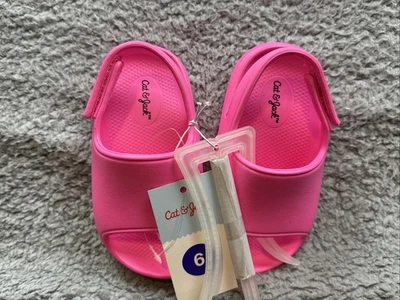 Zapatos Cat & Jack Niño Pequeño Talla 6 Rosa Tobogán Sandalias Agua Piscina Playa Verano Nuevos Foto 1 de 4
