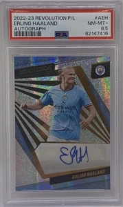 2022-23 Panini Revolution Premier League Erling Haaland Autograph PSA 8.5 Auto - Picture 1 of 2