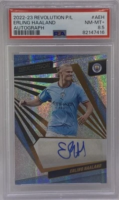 2022-23 Panini Revolution Premier League Erling Haaland Autograph PSA 8.5 Auto - Image 1 of 2