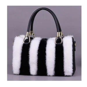 Lujo de las mujeres Real Mink Fur Bolso Bolso de fiesta Tote Crossbody Bolso de hombro - Imagen 1 de 24