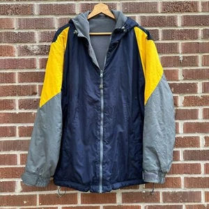 Athletic Works Men’s Full Zip Blue/Gray Reversible Jacket Nylon Fleece Size L - Picture 1 of 10