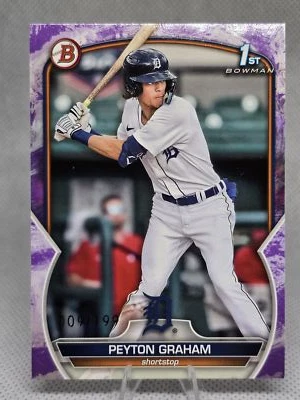 2023 Bowman #BP-57 Peyton Graham Prospects Purple Pattern 009/199 - Image 1 of 2