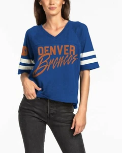 Junk Food Womens NFL Denver Broncos Loose Fit V-Neck Shirt New XXS, XS, XL, 2XL - Picture 1 of 5