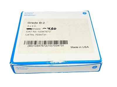 (450/Paquete) Papel de pesaje de análisis Whatman grado B-2 Kjeldahl 4x4”x0,04 mm 10347672 Foto 1 de 4