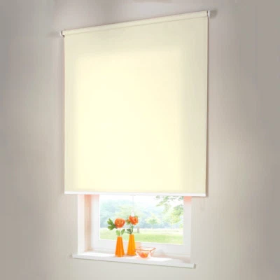Sichtschutzrollo Mittelzugrollo Springrollo Rollo - Höhe 120 cm creme - Bild 1 von 3