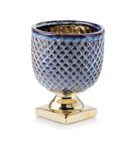 CERAMIC GLAZED FLOWERPOT CUP ON LEG Home Decor Modern Plant Holder Pots Indoor - Picture 1 of 2