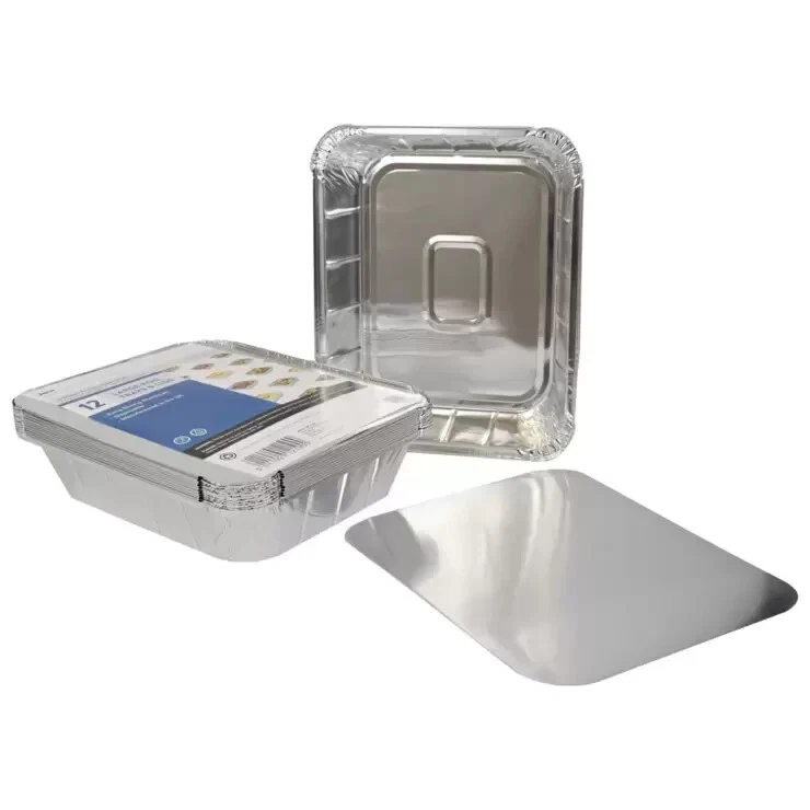 Jena 12 Large Foil Trays With Lids 25cm X 31cm X 6cm