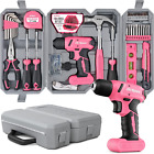 58Pc Pink 8V USB Electric Drill Driver & Household Tool Kit Set Variable Speed 
