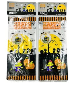 40Pk Happy Halloween Party Graveyard Candy Treat Bags With Twist Ties - Picture 1 of 4