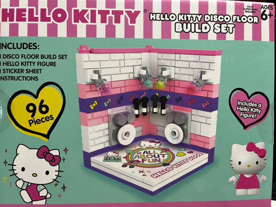 Hello Kitty Build Set 168 Pieces Building Blocks w/Figure NIB Disco Floor - Image 1 of 1