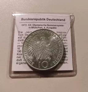 Gedenkmünze 10 DM Olympische Spiele München 1972 in OVP, 4. Ausg. "G ", Silber - Bild 1 von 4